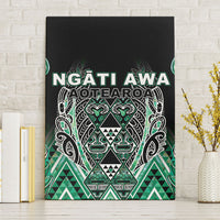 Aotearoa Ngati Awa Canvas Wall Art Maori Tribal Green Marble Paua Shell Pattern DT05 Without Frame Green - Polynesian Pride