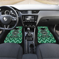 Aotearoa Ngati Awa Car Mats Maori Tribal Green Marble Paua Shell Pattern DT05 Set 2pcs - Front Green - Polynesian Pride