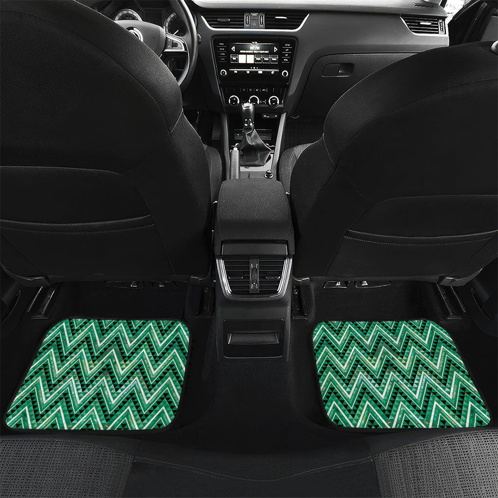 Aotearoa Ngati Awa Car Mats Maori Tribal Green Marble Paua Shell Pattern DT05 Set 2pcs - Back Green - Polynesian Pride