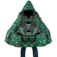 Aotearoa Ngati Awa Cloak Maori Tribal Green Marble Paua Shell Pattern DT05 Unisex Green - Polynesian Pride