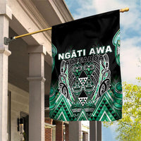 Aotearoa Ngati Awa Garden Flag Maori Tribal Green Marble Paua Shell Pattern DT05 House Flag Green - Polynesian Pride