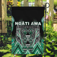 Aotearoa Ngati Awa Garden Flag Maori Tribal Green Marble Paua Shell Pattern DT05 Garden Flag Green - Polynesian Pride