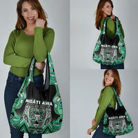 Aotearoa Ngati Awa Grocery Bag Maori Tribal Green Marble Paua Shell Pattern DT05 - Polynesian Pride
