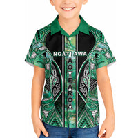 Aotearoa Ngati Awa Hawaiian Shirt Maori Tribal Green Marble Paua Shell Pattern DT05 - Polynesian Pride