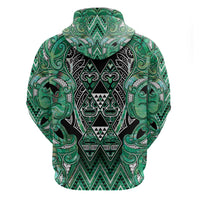 Aotearoa Ngati Awa Hoodie Maori Tribal Green Marble Paua Shell Pattern DT05 - Polynesian Pride