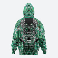 Aotearoa Ngati Awa Hoodie Maori Tribal Green Marble Paua Shell Pattern DT05 - Polynesian Pride