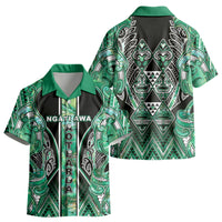Aotearoa Ngati Awa Kid Hawaiian Shirt Maori Tribal Green Marble Paua Shell Pattern DT05 - Polynesian Pride