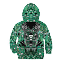 Aotearoa Ngati Awa Kid Hoodie Maori Tribal Green Marble Paua Shell Pattern DT05 - Polynesian Pride