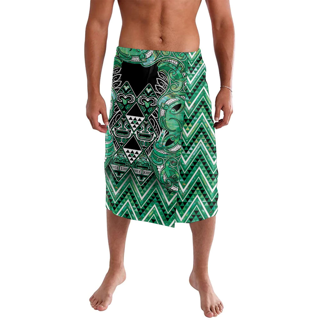 Aotearoa Ngati Awa Lavalava Maori Tribal Green Marble Paua Shell Pattern DT05 Green - Polynesian Pride