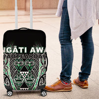 Aotearoa Ngati Awa Luggage Cover Maori Tribal Green Marble Paua Shell Pattern DT05 Green - Polynesian Pride
