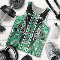Aotearoa Ngati Awa Men Tank Top Maori Tribal Green Marble Paua Shell Pattern DT05 - Polynesian Pride