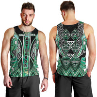 Aotearoa Ngati Awa Men Tank Top Maori Tribal Green Marble Paua Shell Pattern DT05 - Polynesian Pride