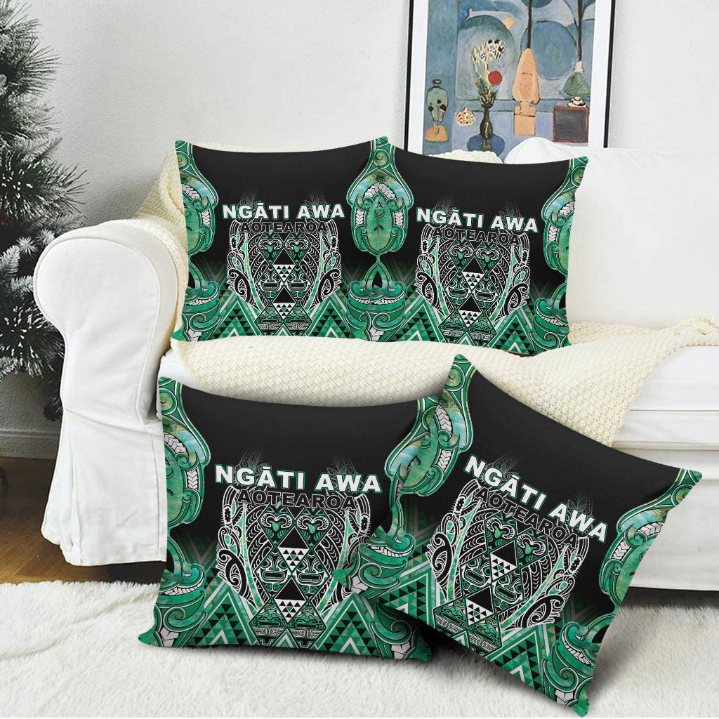 Aotearoa Ngati Awa Pillow Cover Maori Tribal Green Marble Paua Shell Pattern DT05 - Polynesian Pride