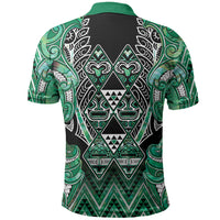 Aotearoa Ngati Awa Polo Shirt Maori Tribal Green Marble Paua Shell Pattern DT05 - Polynesian Pride