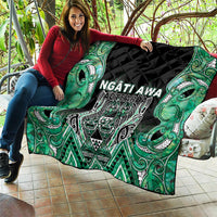 Aotearoa Ngati Awa Quilt Maori Tribal Green Marble Paua Shell Pattern DT05 - Polynesian Pride