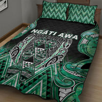 Aotearoa Ngati Awa Quilt Bed Set Maori Tribal Green Marble Paua Shell Pattern DT05 - Polynesian Pride