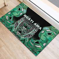 Aotearoa Ngati Awa Rubber Doormat Maori Tribal Green Marble Paua Shell Pattern DT05 - Polynesian Pride