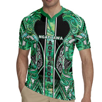 Aotearoa Ngati Awa Rugby Jersey Maori Tribal Green Marble Paua Shell Pattern DT05 - Polynesian Pride