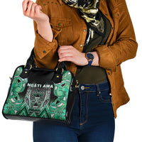 Aotearoa Ngati Awa Shoulder Handbag Maori Tribal Green Marble Paua Shell Pattern DT05 - Polynesian Pride