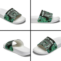 Aotearoa Ngati Awa Slide Sandals Maori Tribal Green Marble Paua Shell Pattern DT05 - Polynesian Pride