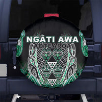 Aotearoa Ngati Awa Spare Tire Cover Maori Tribal Green Marble Paua Shell Pattern DT05 No hole Green - Polynesian Pride