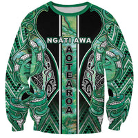 Aotearoa Ngati Awa Sweatshirt Maori Tribal Green Marble Paua Shell Pattern DT05 Unisex Green - Polynesian Pride