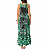 Aotearoa Ngati Awa Tank Maxi Dress Maori Tribal Green Marble Paua Shell Pattern DT05 - Polynesian Pride