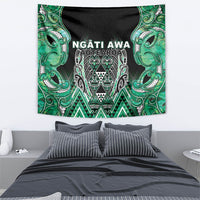 Aotearoa Ngati Awa Tapestry Maori Tribal Green Marble Paua Shell Pattern DT05 - Polynesian Pride