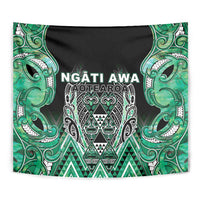 Aotearoa Ngati Awa Tapestry Maori Tribal Green Marble Paua Shell Pattern DT05 - Polynesian Pride