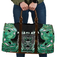Aotearoa Ngati Awa Travel Bag Maori Tribal Green Marble Paua Shell Pattern DT05 Green - Polynesian Pride