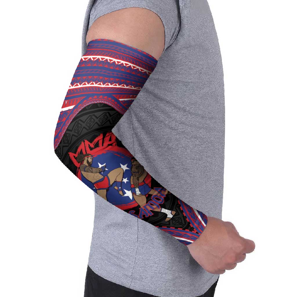 Personalised Samoa Mixed Martial Arts Arm Sleeves Flying Knee Of Samoan DT05 - Polynesian Pride