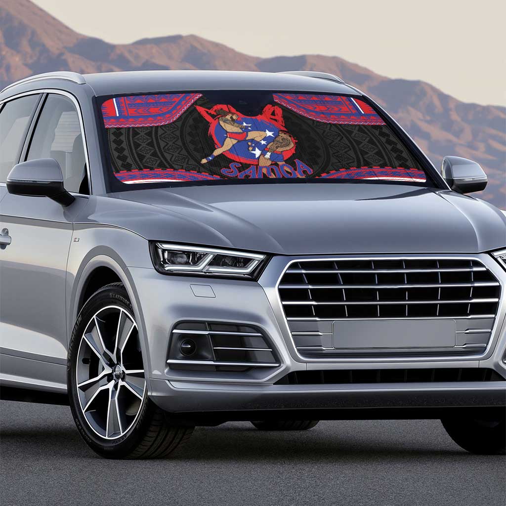 Samoa Mixed Martial Arts Auto Sun Shade Flying Knee Of Samoan - Polynesian Pride