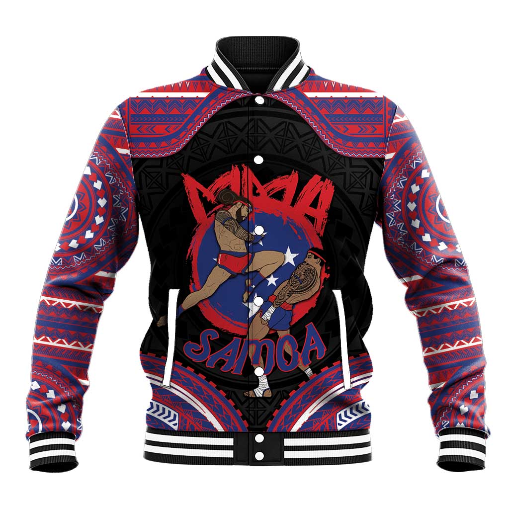 Personalised Samoa Mixed Martial Arts Baseball Jacket Flying Knee Of Samoan DT05 Unisex Black - Polynesian Pride