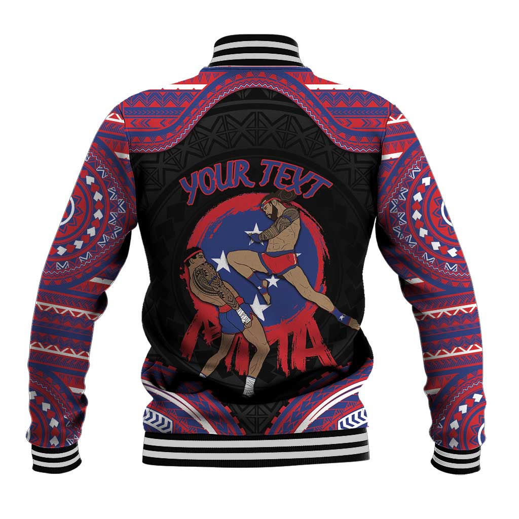 Personalised Samoa Mixed Martial Arts Baseball Jacket Flying Knee Of Samoan DT05 - Polynesian Pride