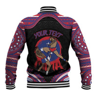 Personalised Samoa Mixed Martial Arts Baseball Jacket Flying Knee Of Samoan DT05 - Polynesian Pride