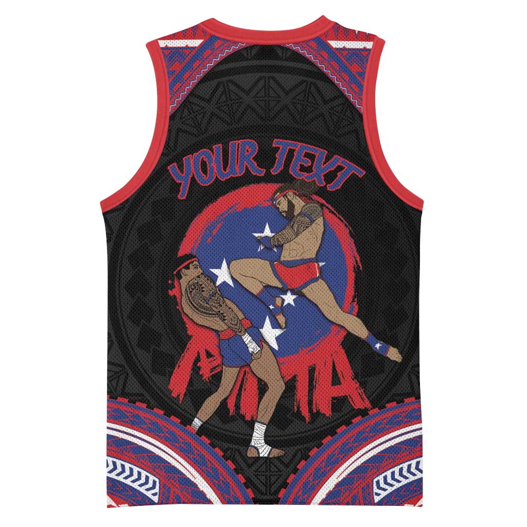Personalised Samoa Mixed Martial Arts Basketball Jersey Flying Knee Of Samoan DT05 - Polynesian Pride