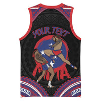 Personalised Samoa Mixed Martial Arts Basketball Jersey Flying Knee Of Samoan DT05 - Polynesian Pride
