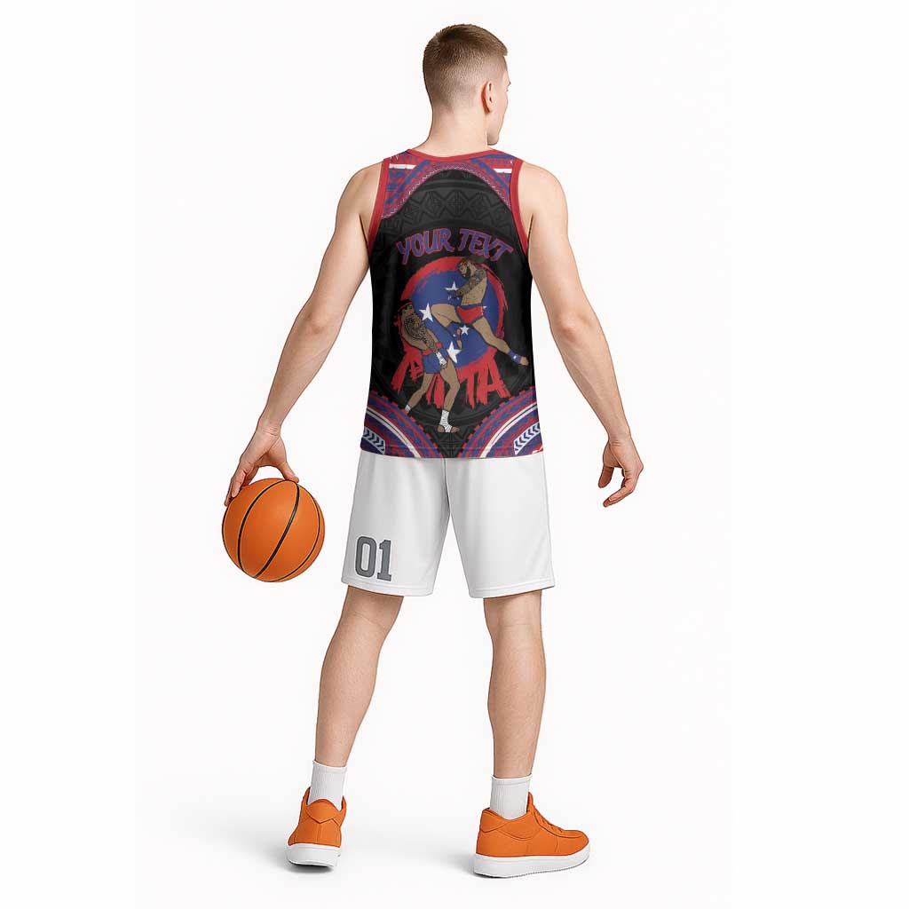 Personalised Samoa Mixed Martial Arts Basketball Jersey Flying Knee Of Samoan DT05 - Polynesian Pride