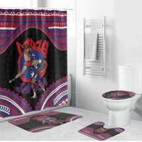 Samoa Mixed Martial Arts Bathroom Set Flying Knee Of Samoan - Polynesian Pride