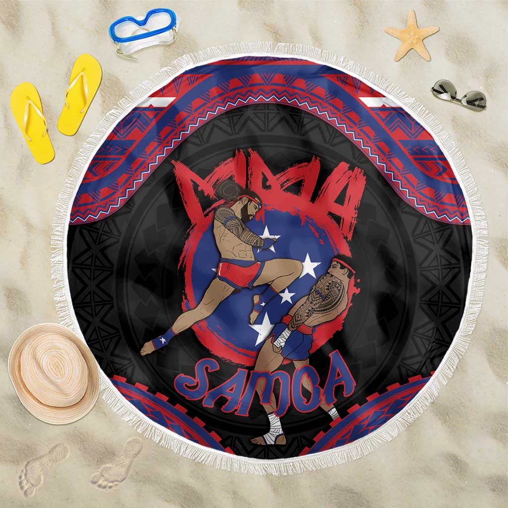 Samoa Mixed Martial Arts Beach Blanket Flying Knee Of Samoan - Polynesian Pride