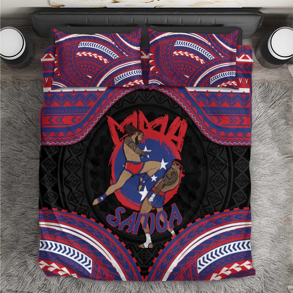 Samoa Mixed Martial Arts Bedding Set Flying Knee Of Samoan - Polynesian Pride