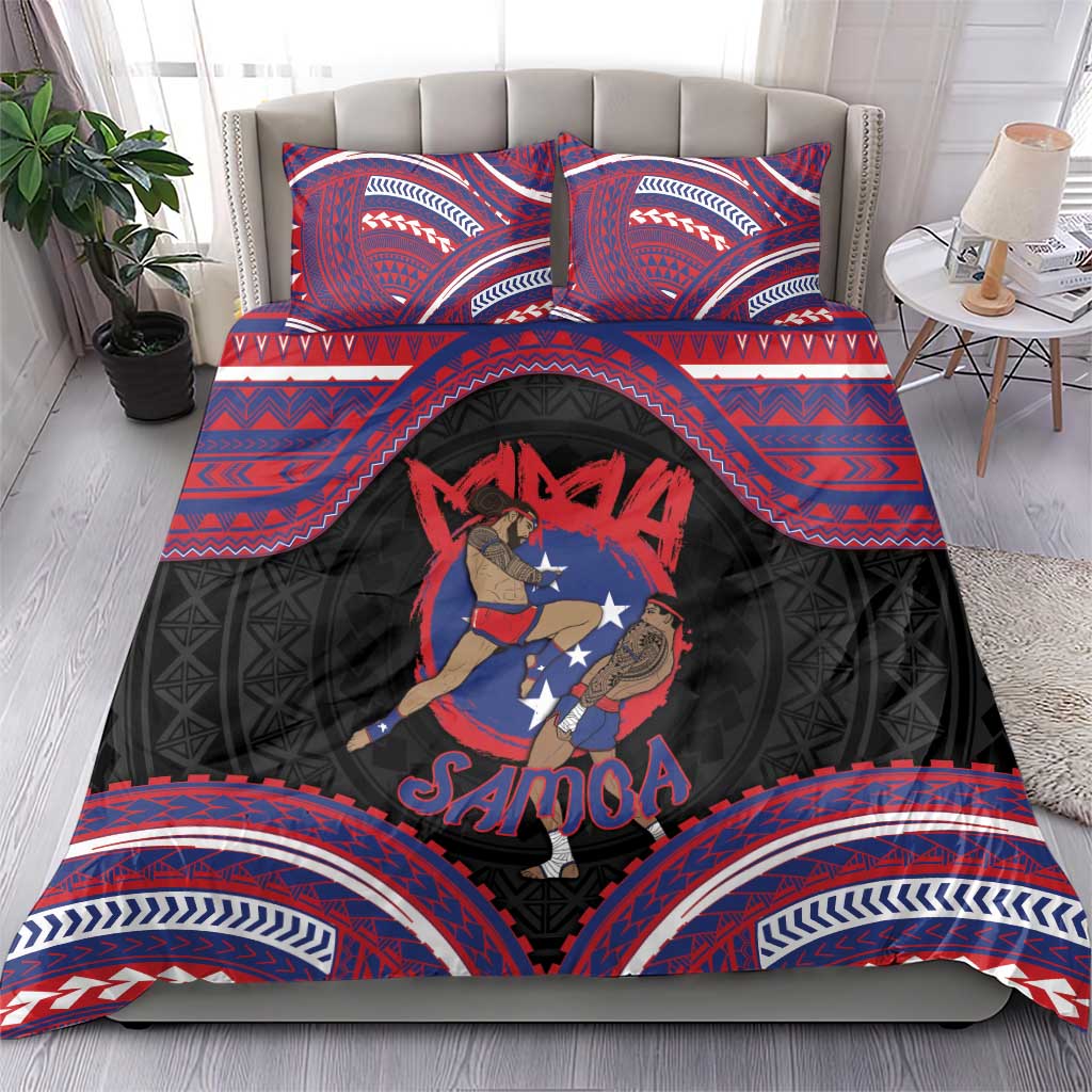 Samoa Mixed Martial Arts Bedding Set Flying Knee Of Samoan - Polynesian Pride