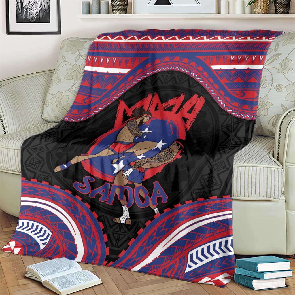 Samoa Mixed Martial Arts Blanket Flying Knee Of Samoan - Polynesian Pride