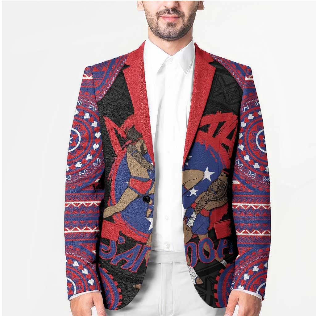 Personalised Samoa Mixed Martial Arts Blazer Flying Knee Of Samoan - Polynesian Pride