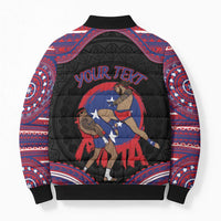 Personalised Samoa Mixed Martial Arts Bomber Puffer Jacket Flying Knee Of Samoan DT05 - Polynesian Pride