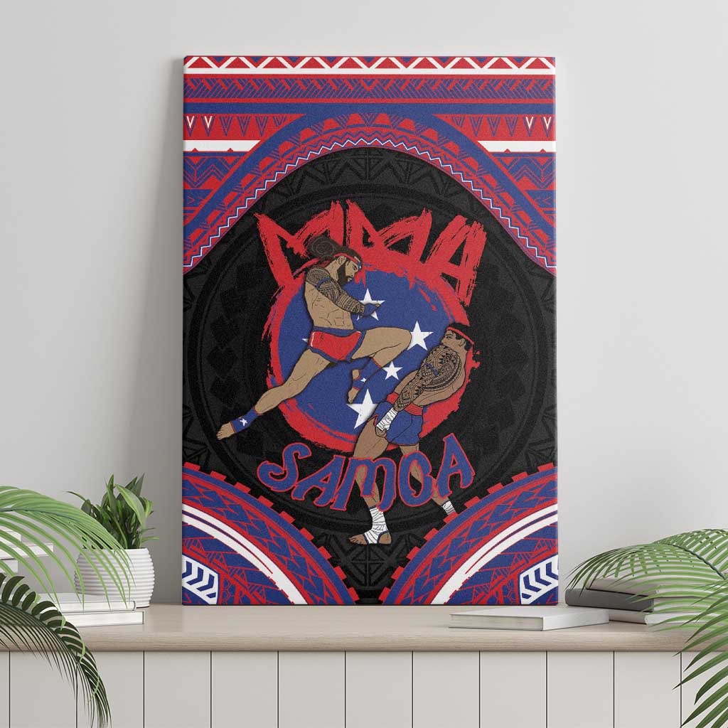 Samoa Mixed Martial Arts Canvas Wall Art Flying Knee Of Samoan DT05 - Polynesian Pride
