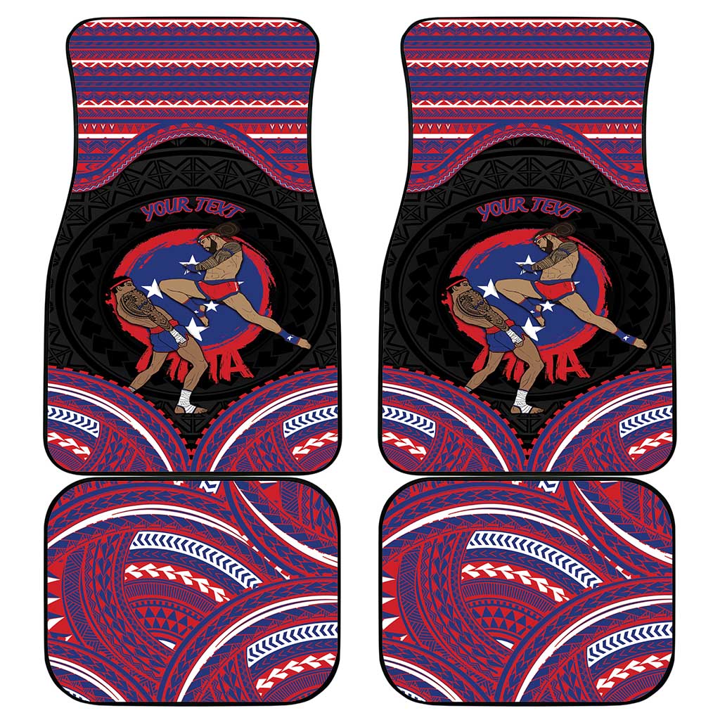 Personalised Samoa Mixed Martial Arts Car Mats Flying Knee Of Samoan - Polynesian Pride