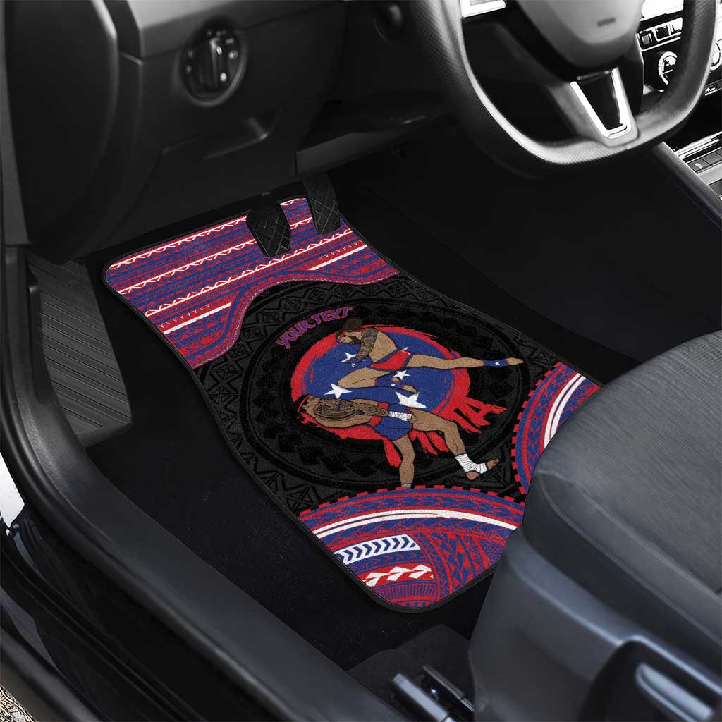 Personalised Samoa Mixed Martial Arts Car Mats Flying Knee Of Samoan - Polynesian Pride