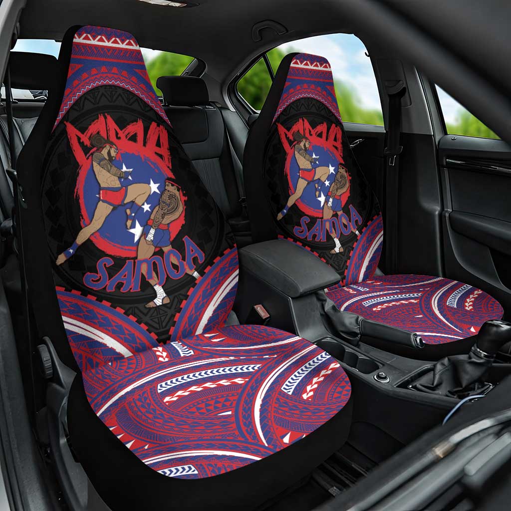 Samoa Mixed Martial Arts Car Seat Cover Flying Knee Of Samoan - Polynesian Pride
