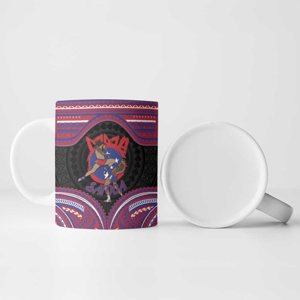 Personalised Samoa Mixed Martial Arts Ceramic Mug Flying Knee Of Samoan DT05 - Polynesian Pride